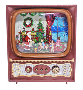 Retro Santa Scene Light Up TV